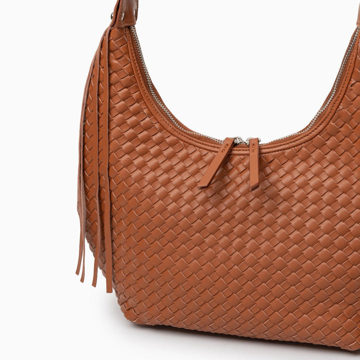 Women’s Woven Basketweave Leather Hobo Bag