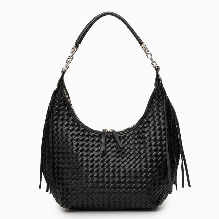 Women’s Woven Basketweave Leather Hobo Bag