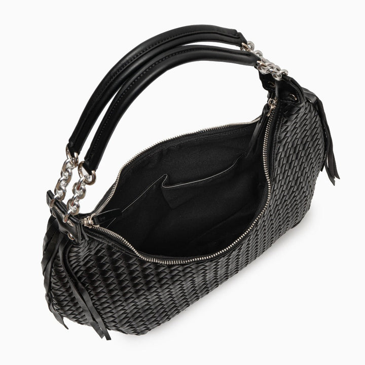 Women’s Woven Basketweave Leather Hobo Bag