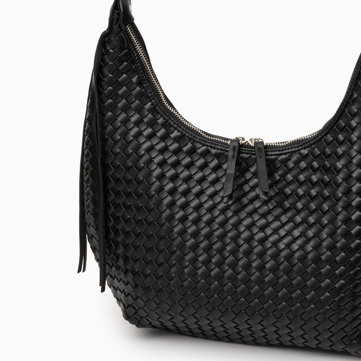 Women’s Woven Basketweave Leather Hobo Bag
