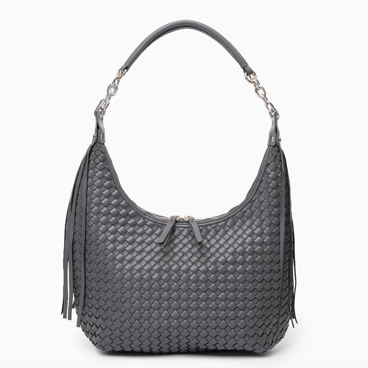 Women’s Woven Basketweave Leather Hobo Bag