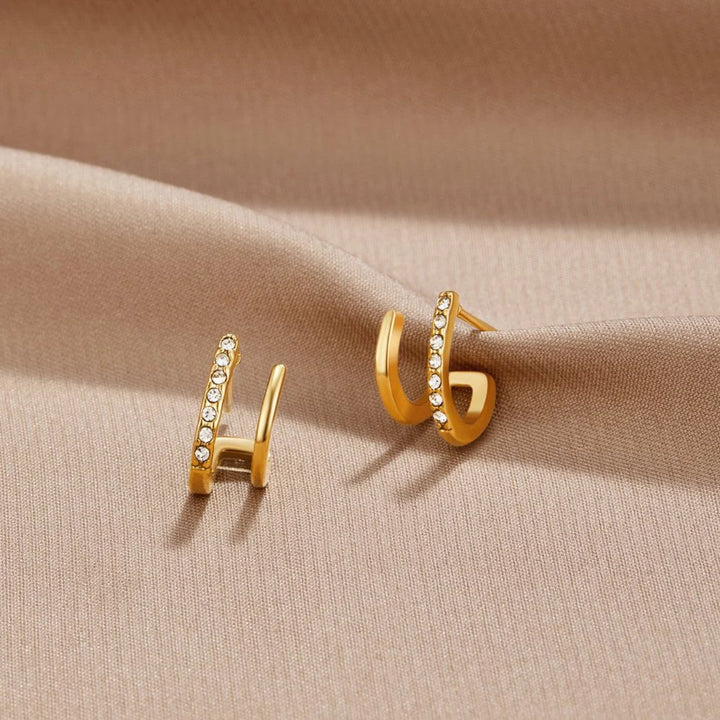 Women’s Gold-Plated Claw Crystal Drop Earrings
