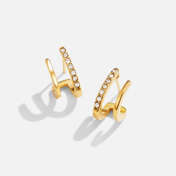 Women’s Gold-Plated Claw Crystal Drop Earrings