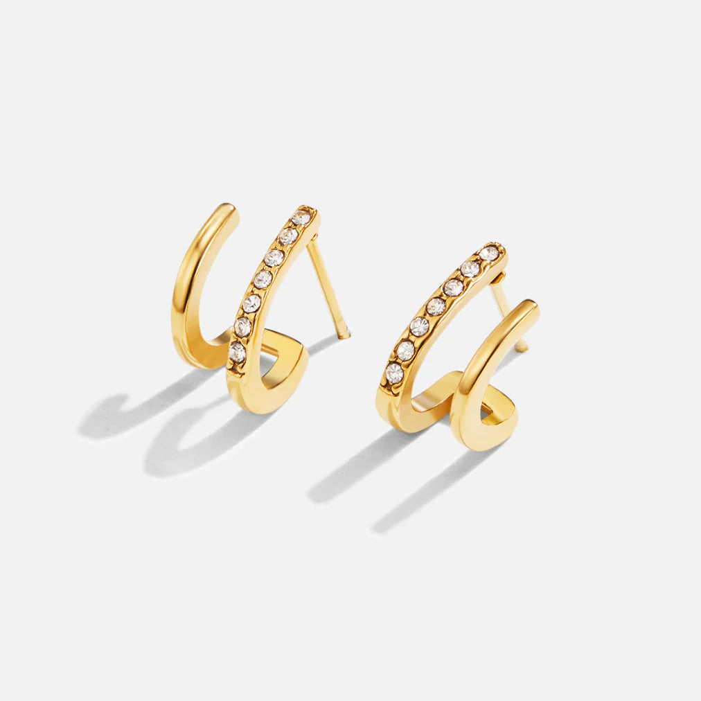 Women’s Gold-Plated Claw Crystal Drop Earrings