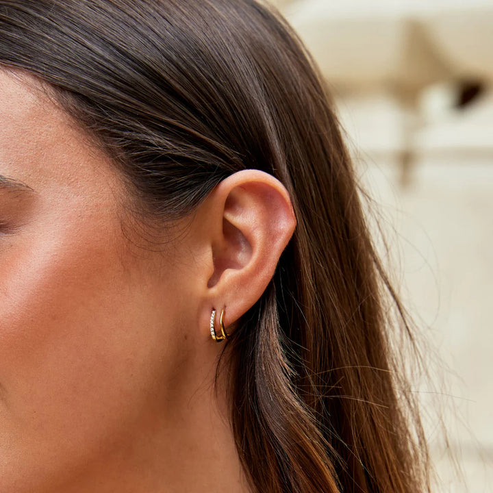Women’s Gold-Plated Claw Crystal Drop Earrings