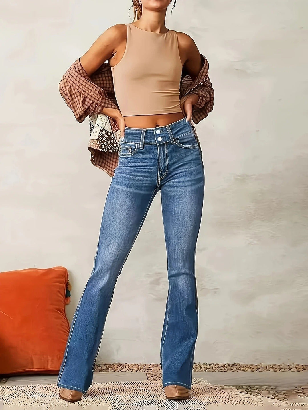 Women's High-Waist Sculpted-Fit Flare Jeans