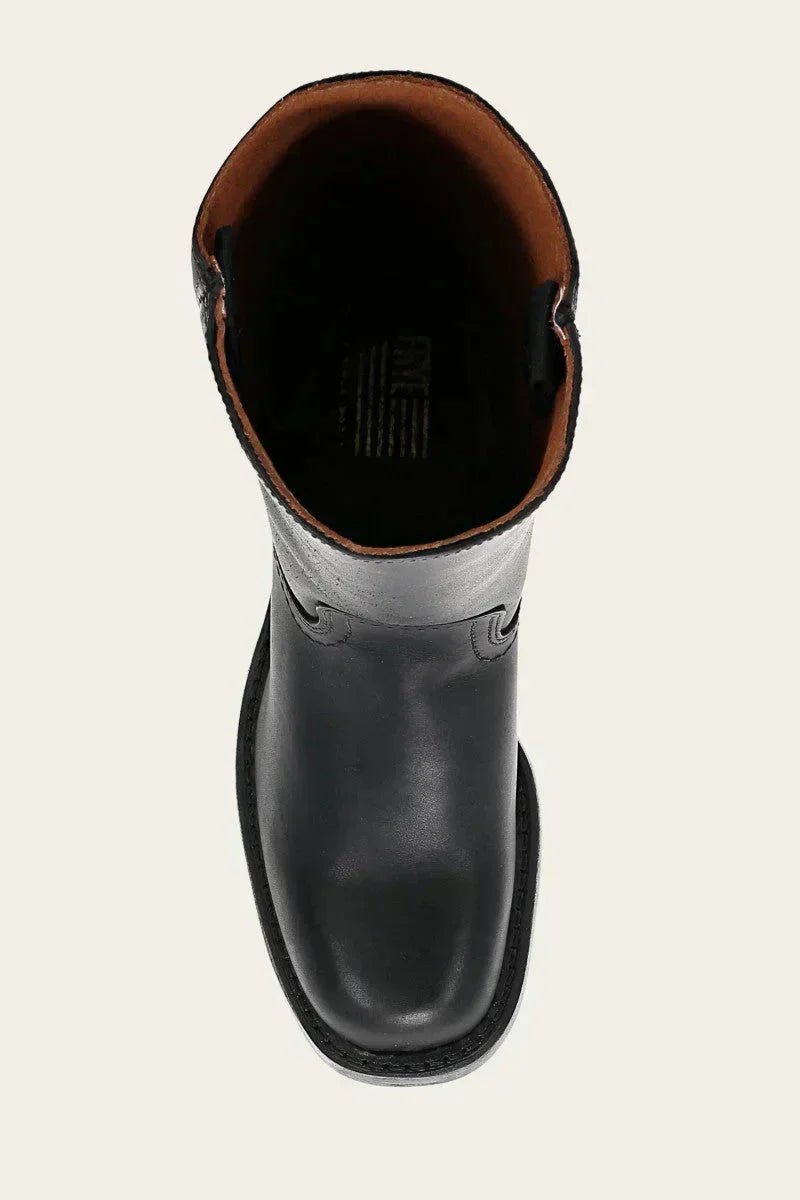Women's Knee-High Slim-Fit Stacked-Heel Leather Riding Boots