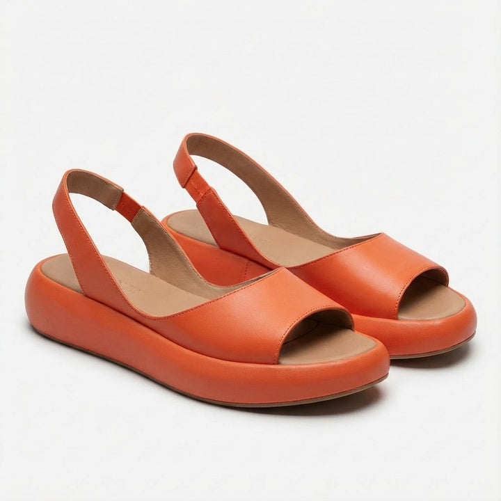 Women's Open-Toe Slingback Platform Sandals - Naranja