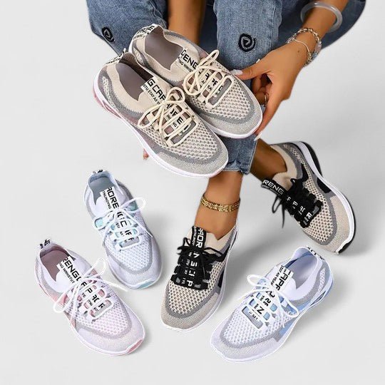 Women's Orthopedic Arch-Support Breathable Mesh Lace-Up Walking Sneakers