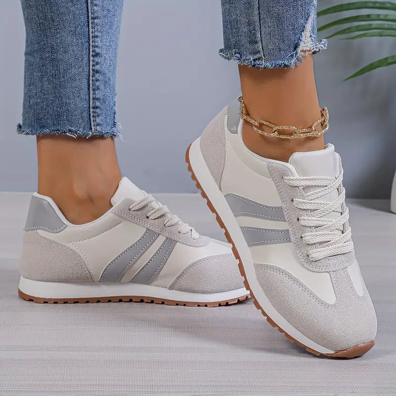 Women's Orthopedic Cushioned Lace-Up Low-Top Sneakers - Gray