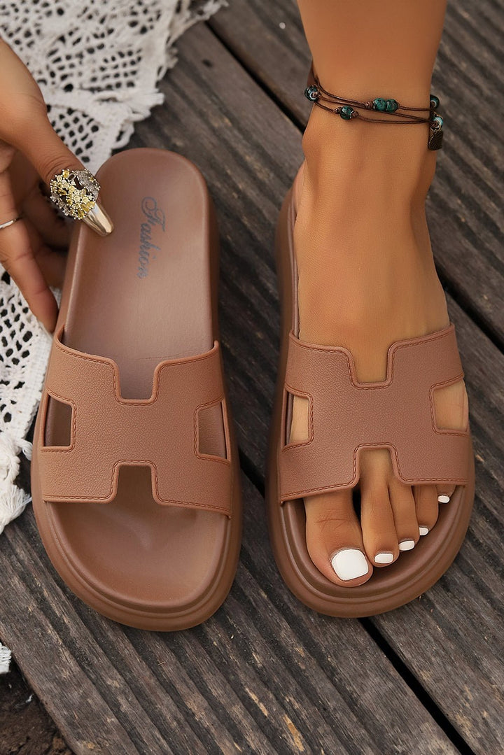 Women's Orthopedic Cut-Out Platform Slide Sandals
