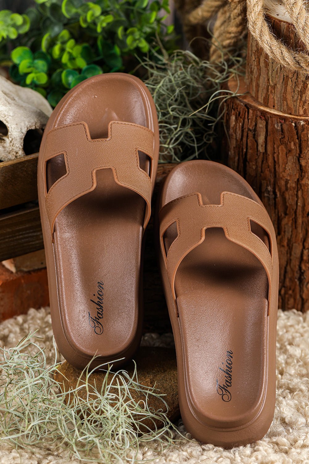 Women's Orthopedic Cut-Out Platform Slide Sandals