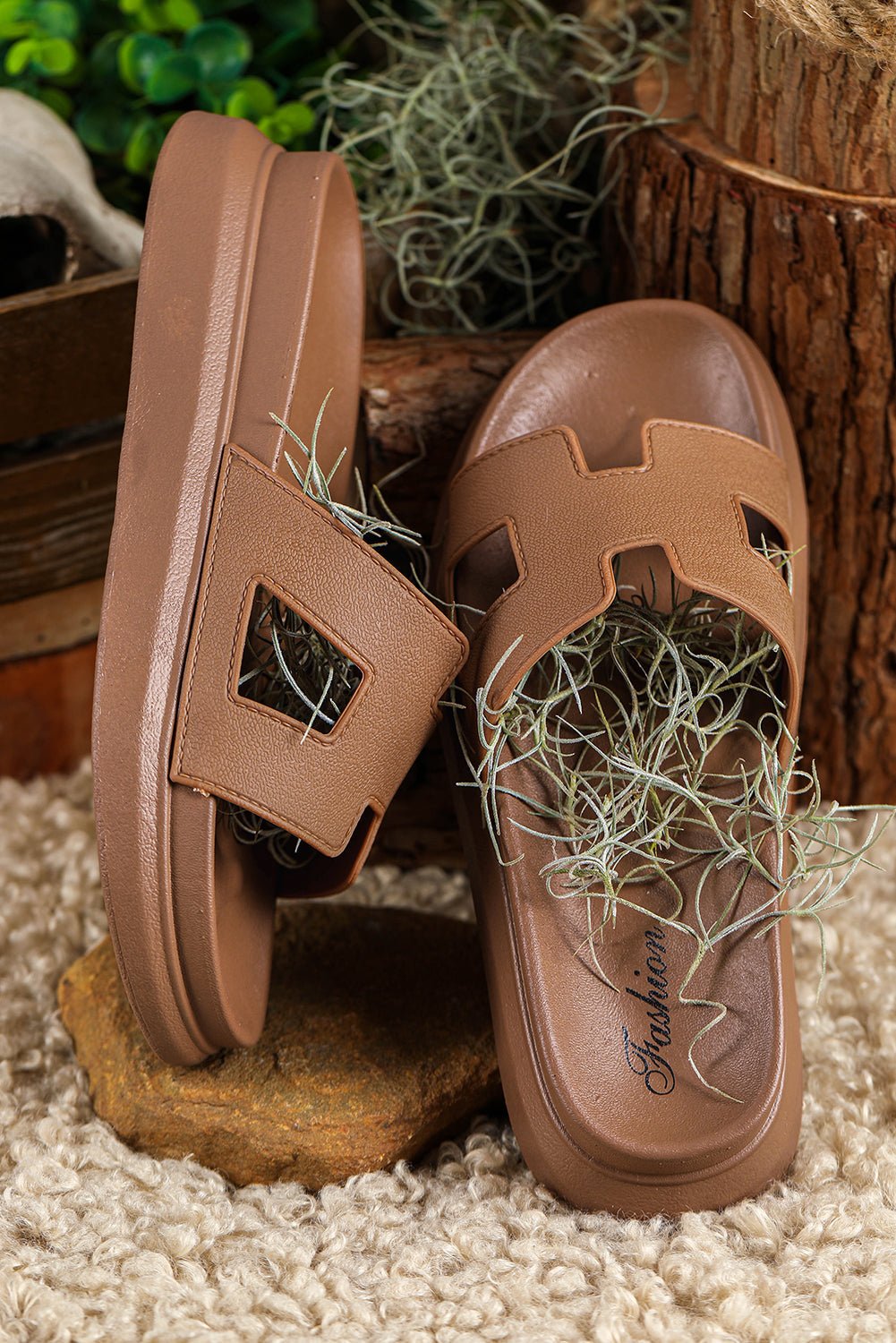 Women's Orthopedic Cut-Out Platform Slide Sandals