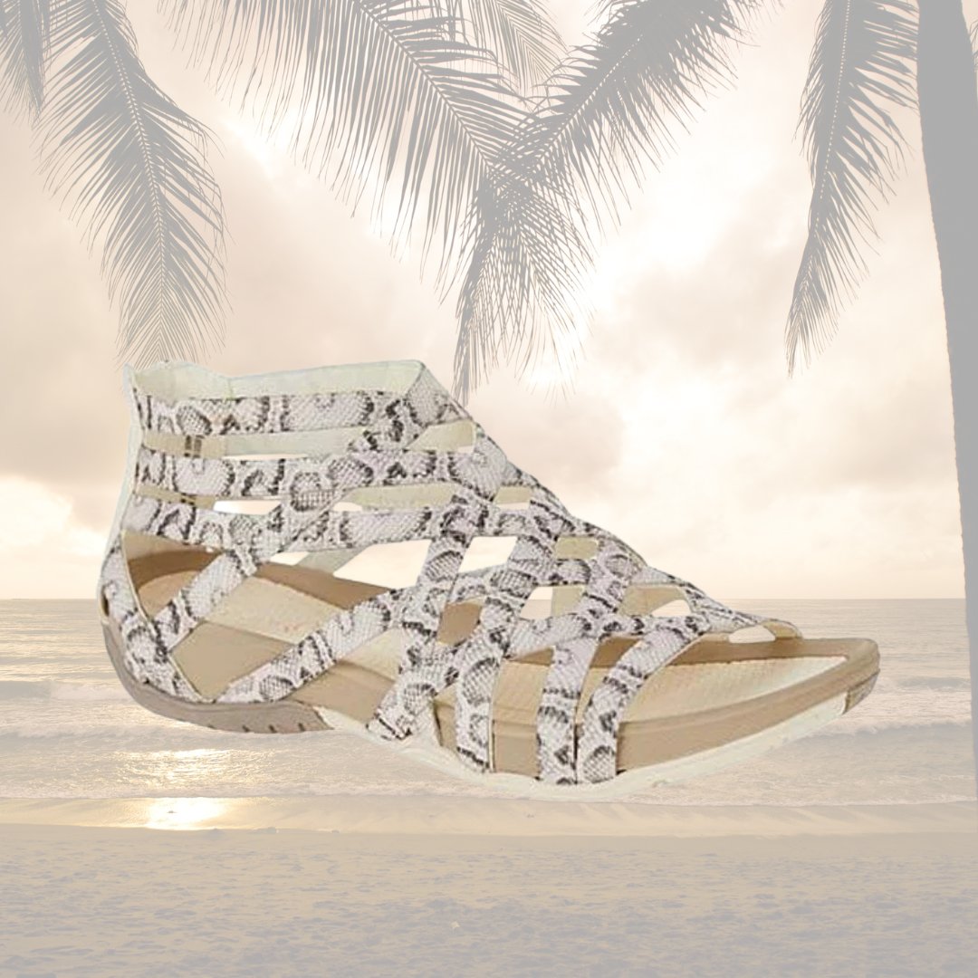 Women's Orthopedic Gladiator Flat Sandals Cutout Ankle Strap