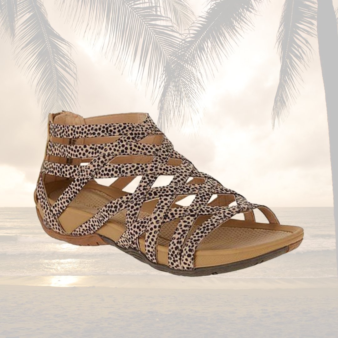 Women's Orthopedic Gladiator Flat Sandals Cutout Ankle Strap