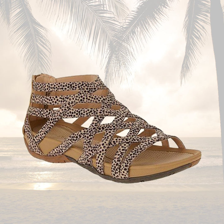 Women's Orthopedic Gladiator Flat Sandals Cutout Ankle Strap
