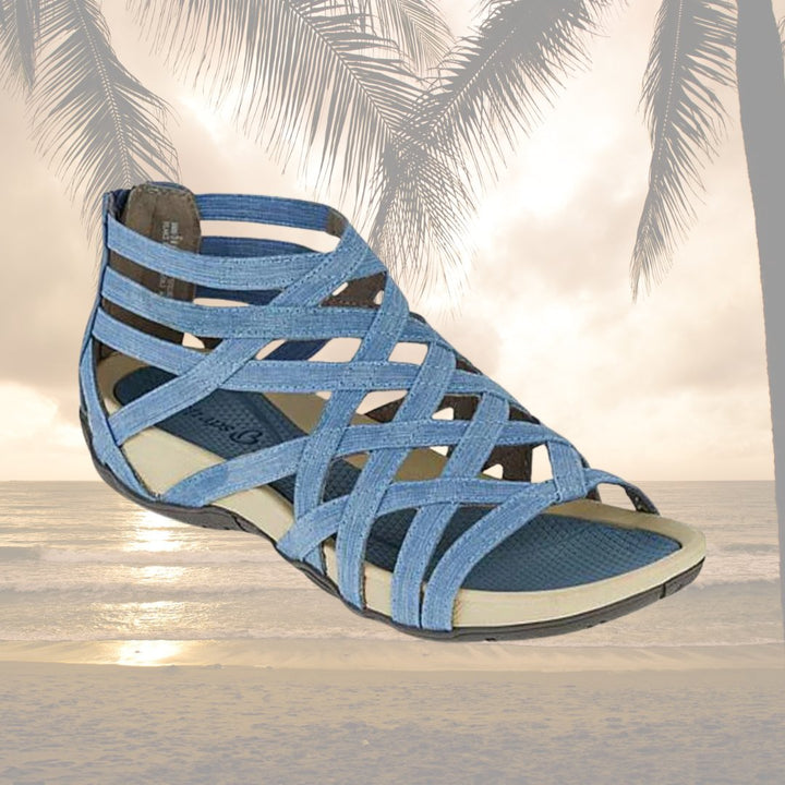 Women's Orthopedic Gladiator Flat Sandals Cutout Ankle Strap