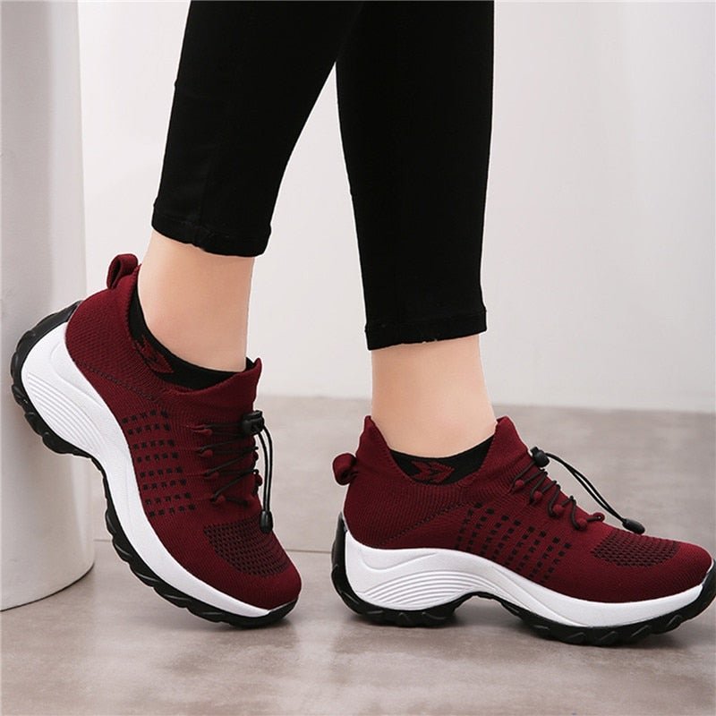 Women's Orthopedic Memory-Foam Lace-Up Platform Sneakers