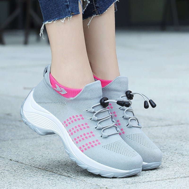 Women's Orthopedic Memory-Foam Lace-Up Platform Sneakers