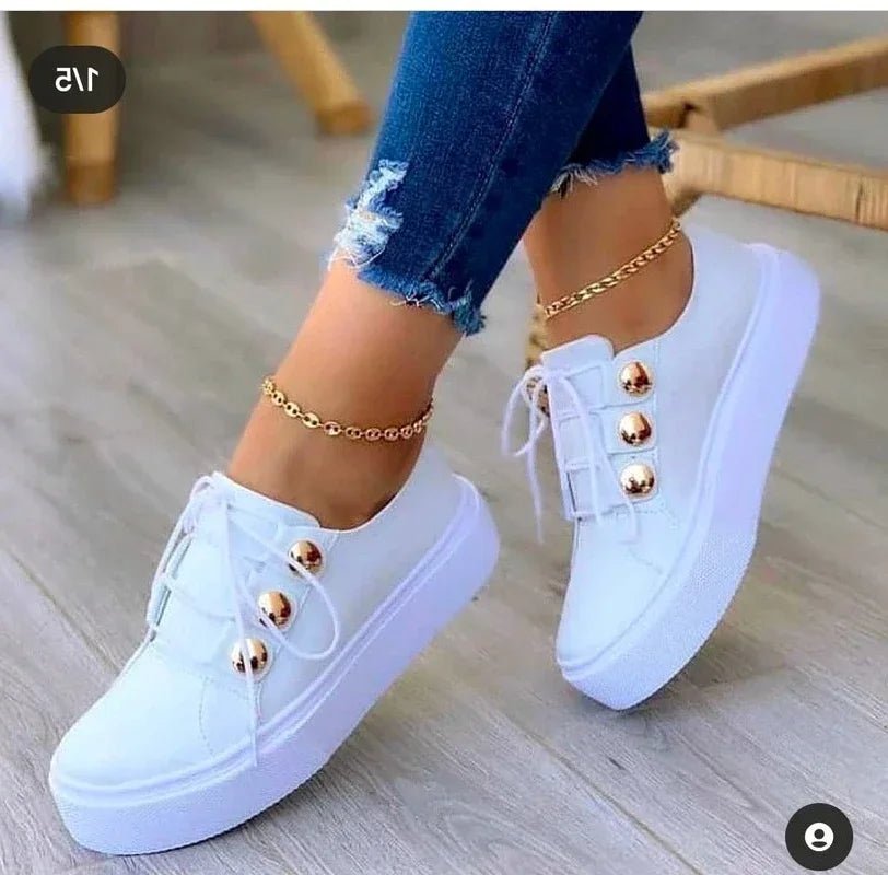 Women's Orthopedic Round-Toe Platform Lace-Up Sneakers