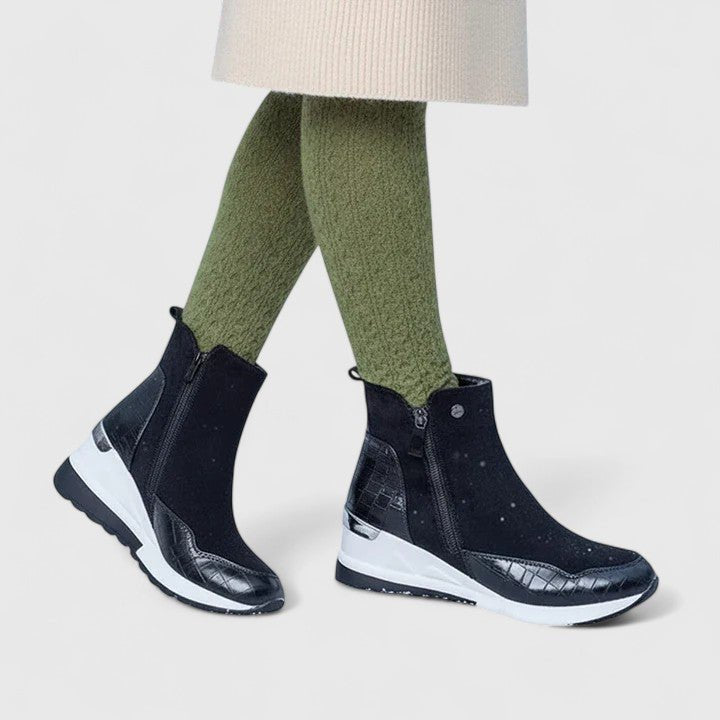 Women's Orthopedic Wedge Ankle Boots Arch-Support Side-Zip Sneaker Booties