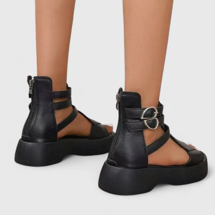 Women's Platform Gladiator Sandals Buckle Ankle Strap Open Toe