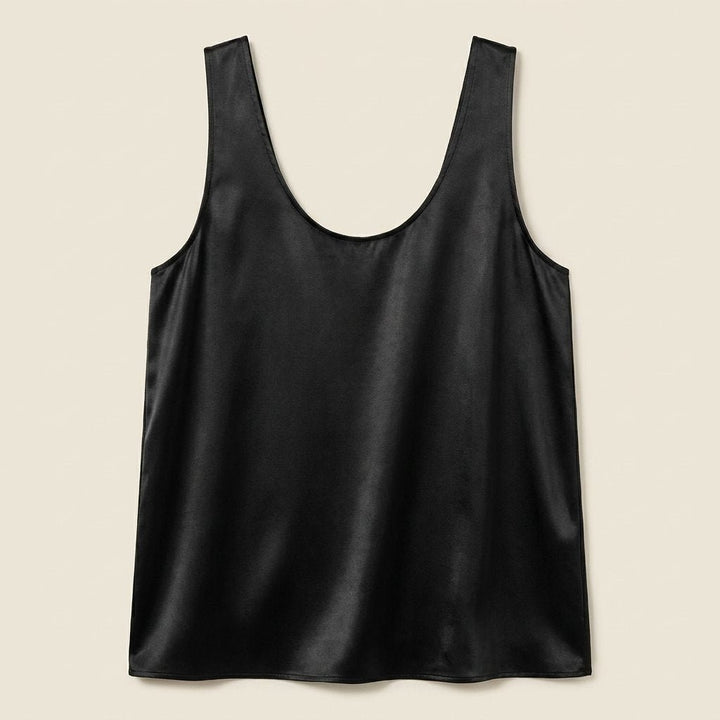 Women's Relaxed-Fit U-Neck Satin Tank Top