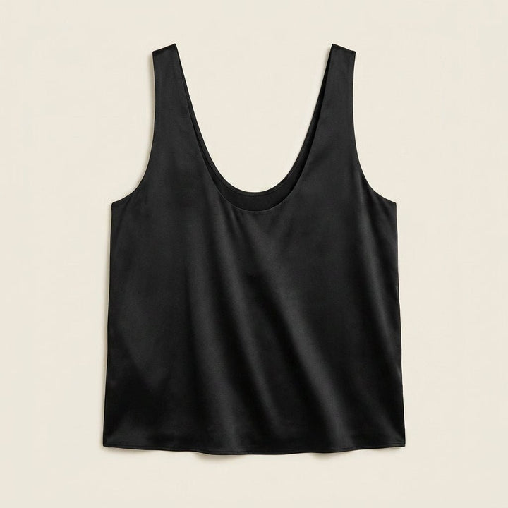 Women's Relaxed-Fit U-Neck Satin Tank Top