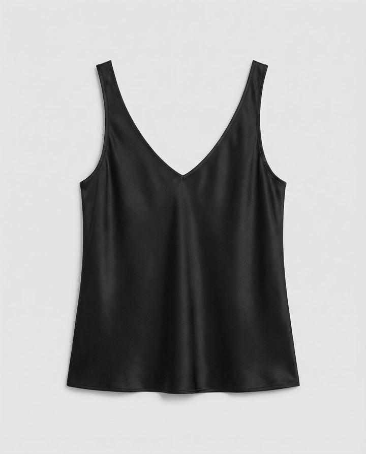 Women's V-Neck Wide-Strap Relaxed-Fit Satin Camisole Top