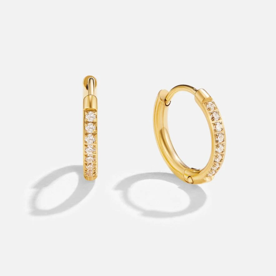 Women’s Gold Tone Eternity Hoop Earrings