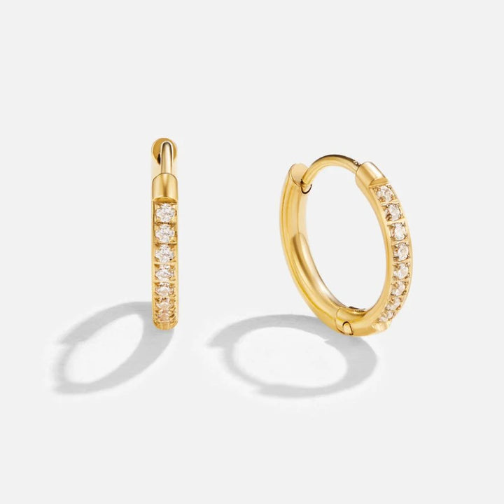 Women’s Gold Tone Eternity Hoop Earrings
