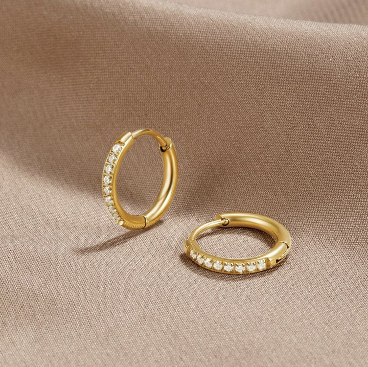 Women’s Gold Tone Eternity Hoop Earrings