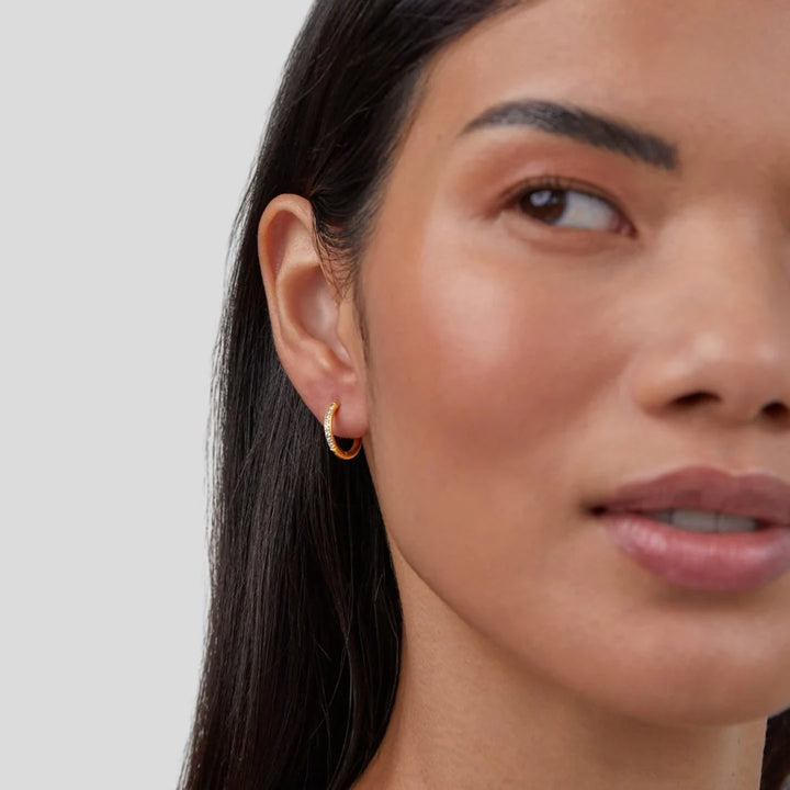 Women’s Gold Tone Eternity Hoop Earrings