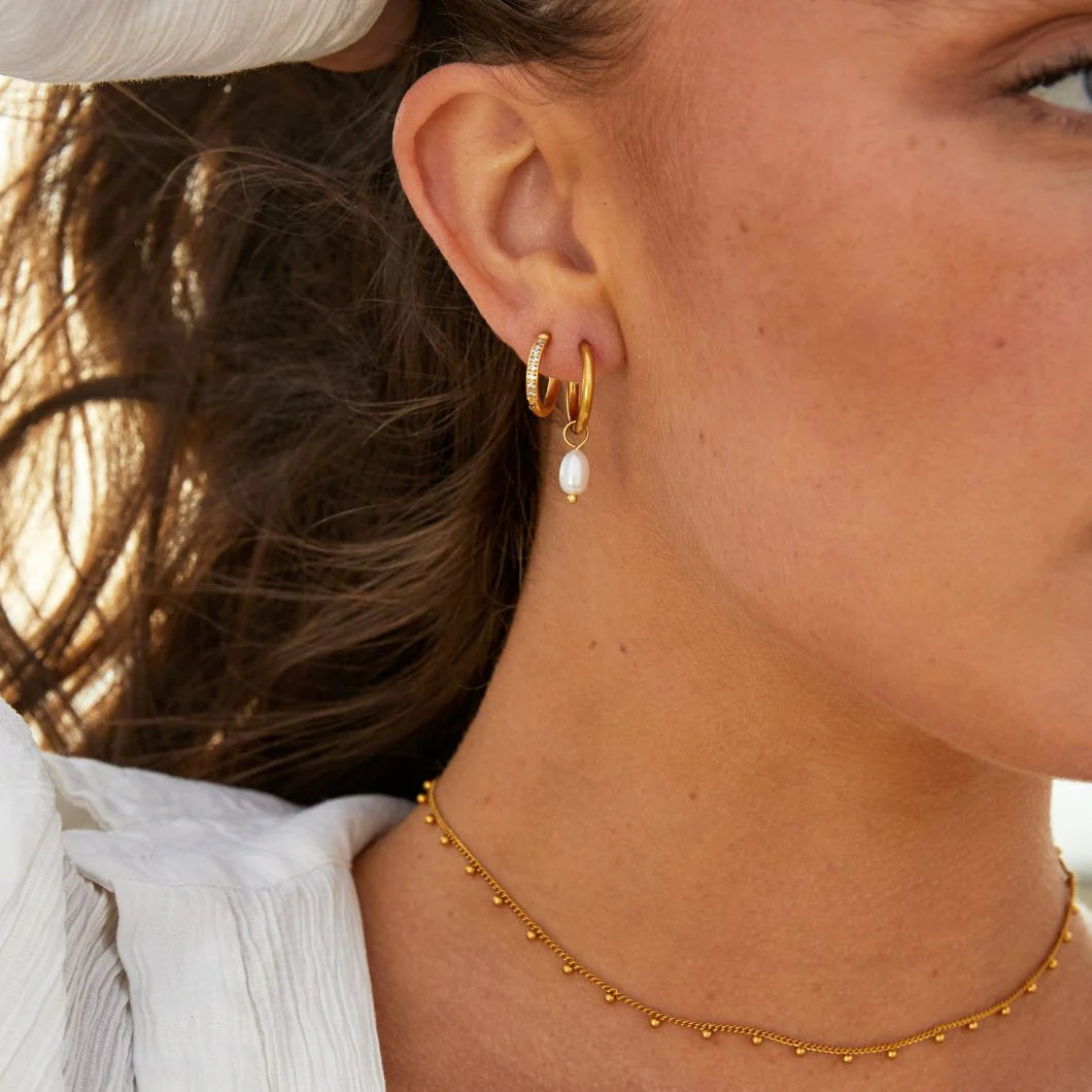Women’s Gold Tone Eternity Hoop Earrings