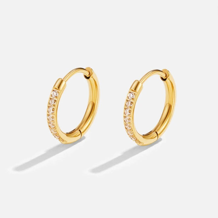 Women’s Gold Tone Eternity Hoop Earrings