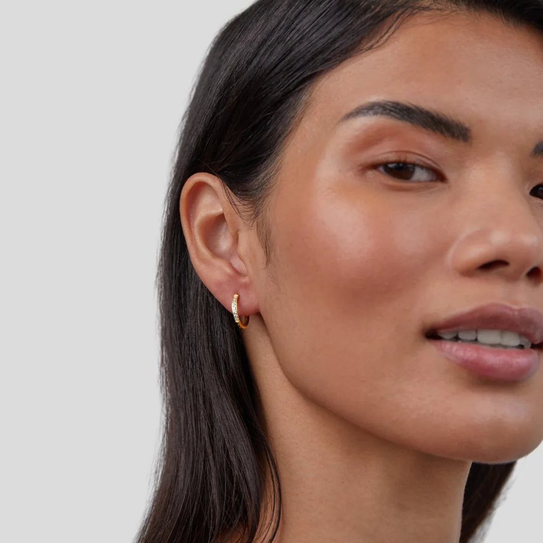 Women’s Gold Tone Eternity Hoop Earrings
