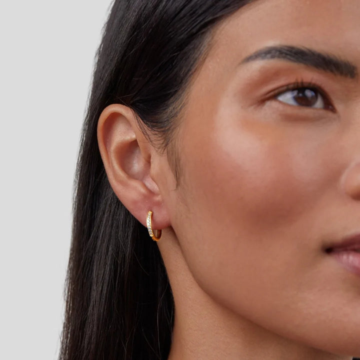 Women’s Gold Tone Eternity Hoop Earrings