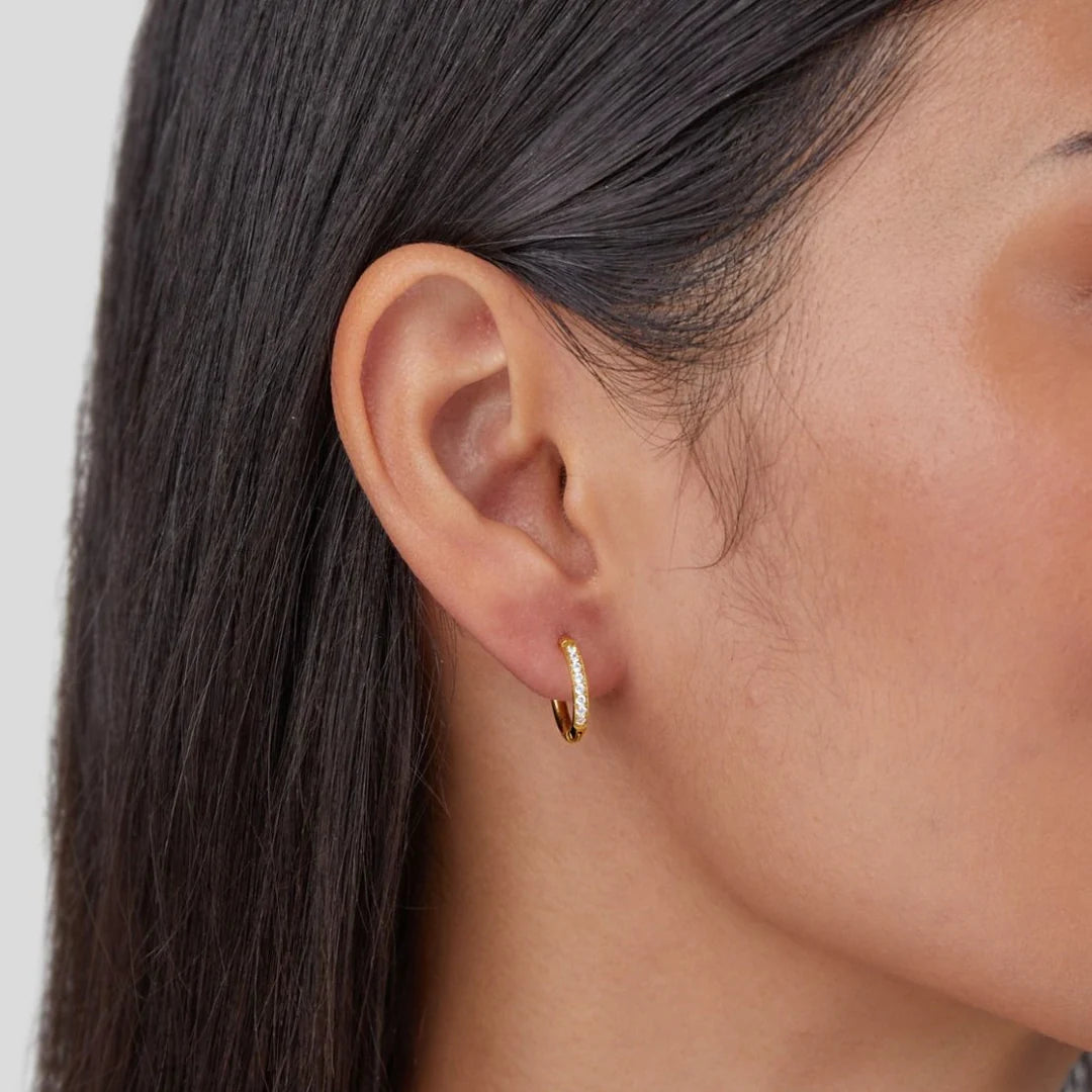 Women’s Gold Tone Eternity Hoop Earrings